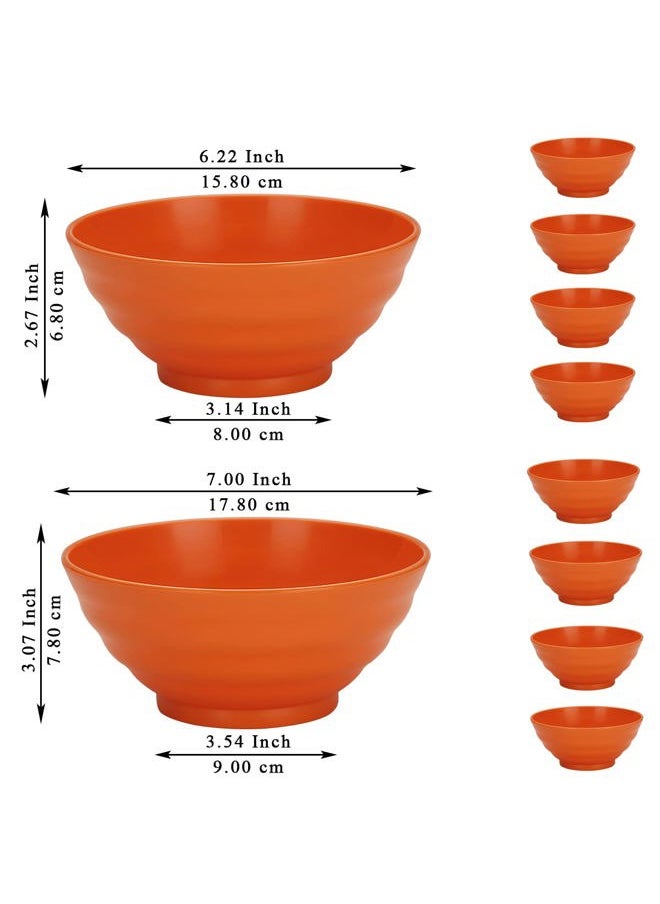 mikimini Plastic Bowls Set of 8 Pieces, 2 Sizes 17/34oz Unbreakable Reusable Light Weight Bowl for Cereal, Noodle, Soup, Pasta, Ramen, Popcorn, Fruit, Salad and All Purpose  - Image 2
