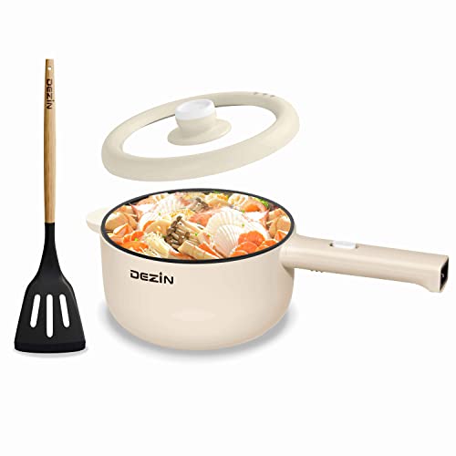 Dezin Electric Cooker, 2L Non-Stick Sauté Pan, Rapid Noodles Cooker, Mini Pot for Steak, Egg, Fried Rice, Ramen, Oatmeal, Soup with Power Adjustment, College Dorm Room Essential - Image 1