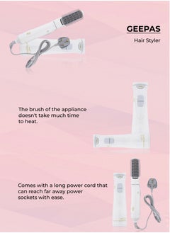 GEEPAS GEEPAS GH652N1 Hair Styler - Hot Air Brush With 3 Temperatures Cool Air Setting Overheat Protection White/Grey  - Image 5