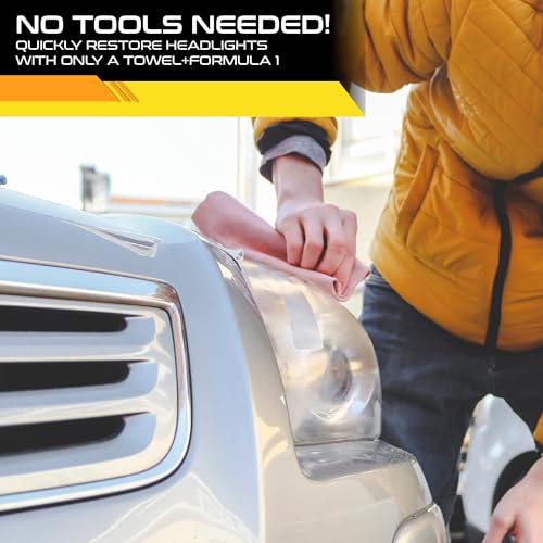 Formula 1 Headlight Restorer & Sealant – One Step Polish to Clean & Renew Yellowed Headlights, Windscreens, or Exterior Plastics (8 oz.) - Image 3