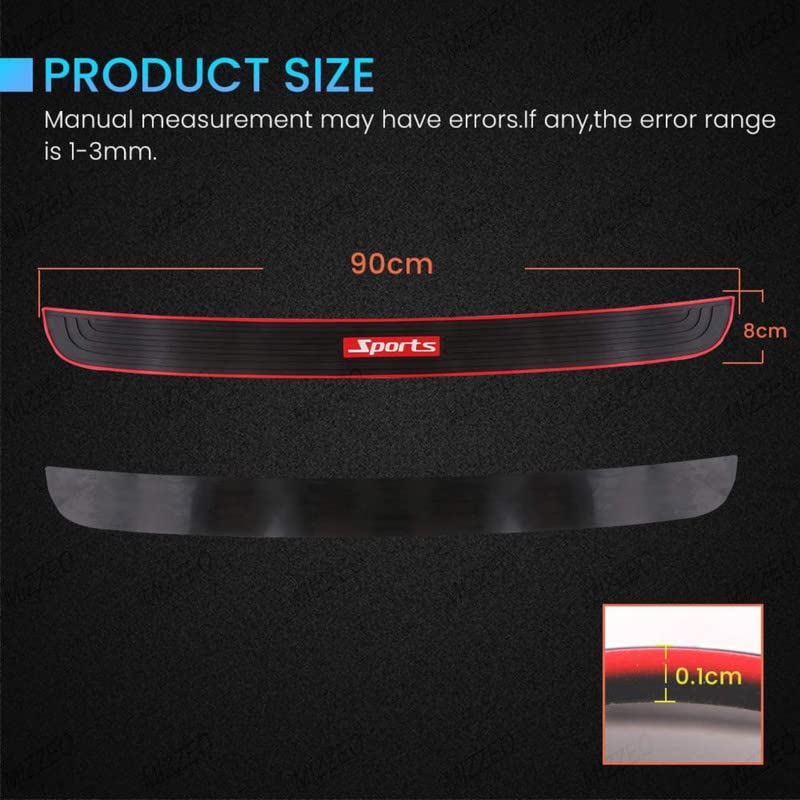 MIZZEO Trunk Rubber Protection Strip Rear Bumper Scratch-Resistant (Design - Sports) with Full 3M Tape Pack Compatible with Toyota Corolla (Type-I) 2003-2008 - Image 3