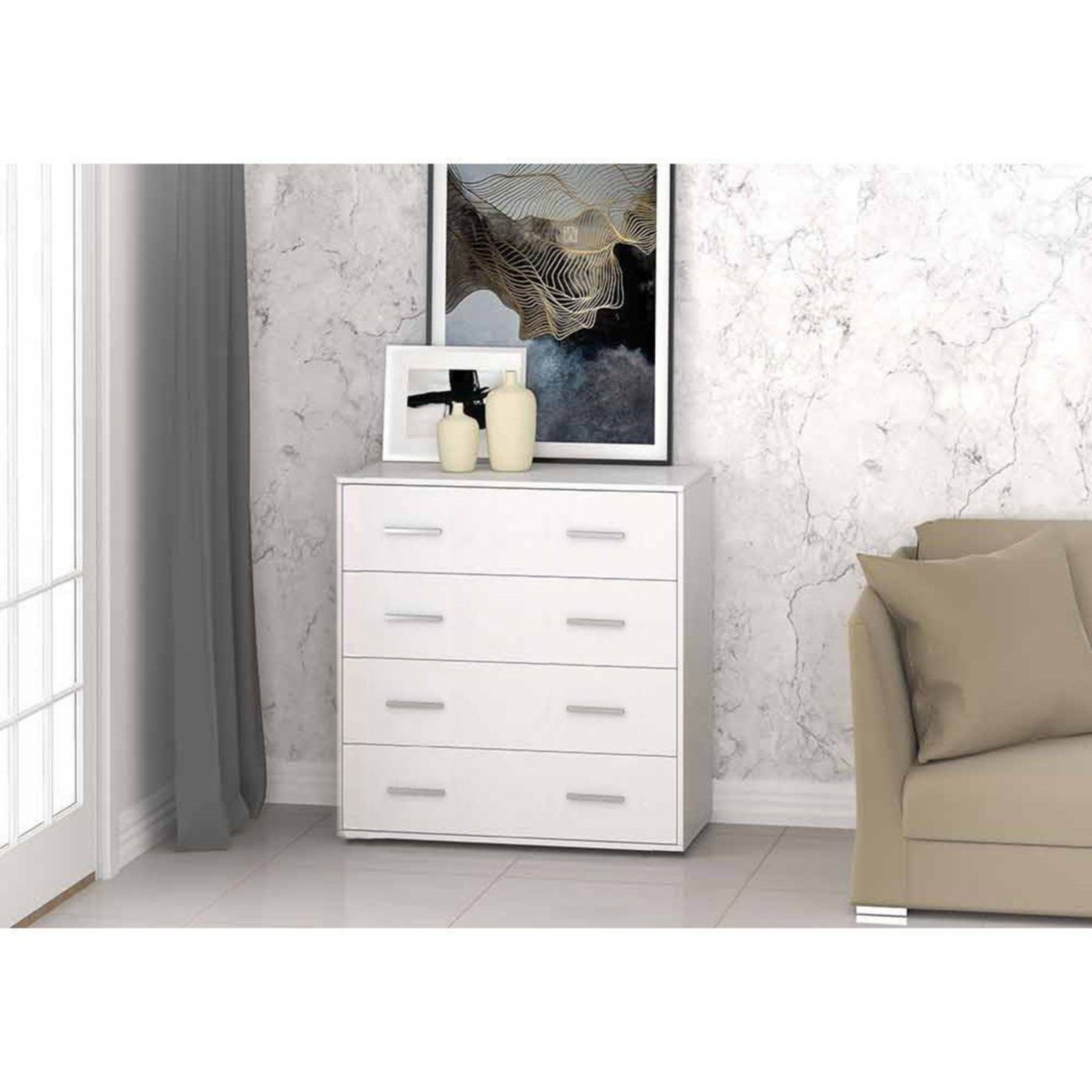 Modern MDF drawer unit - Height 78 cm - Width 70 cm - Depth 40 cm, from Furniture Store.