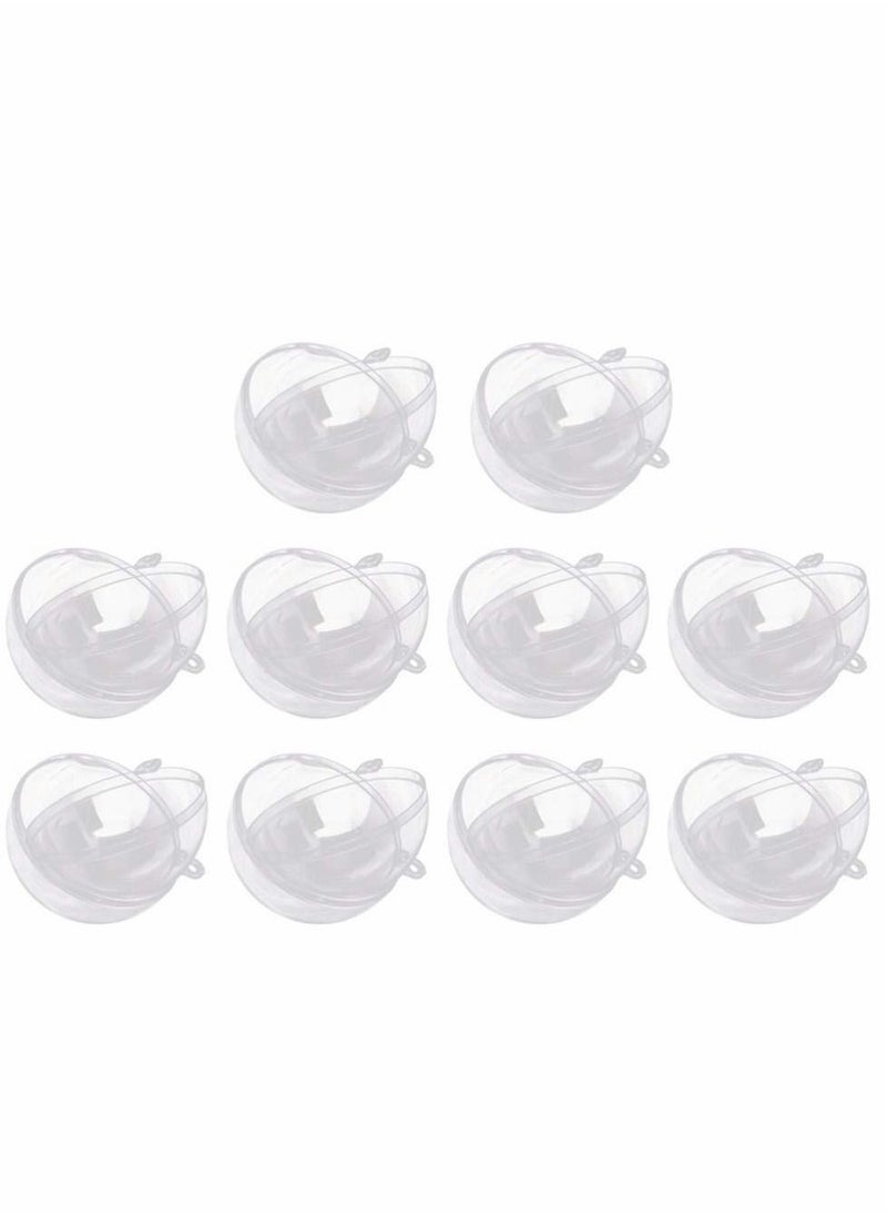 Y&D Baubles Clear Plastic Transparent Fillable Ball Ornaments for Tree Decoration 10Pcs/8cm  - Image 2