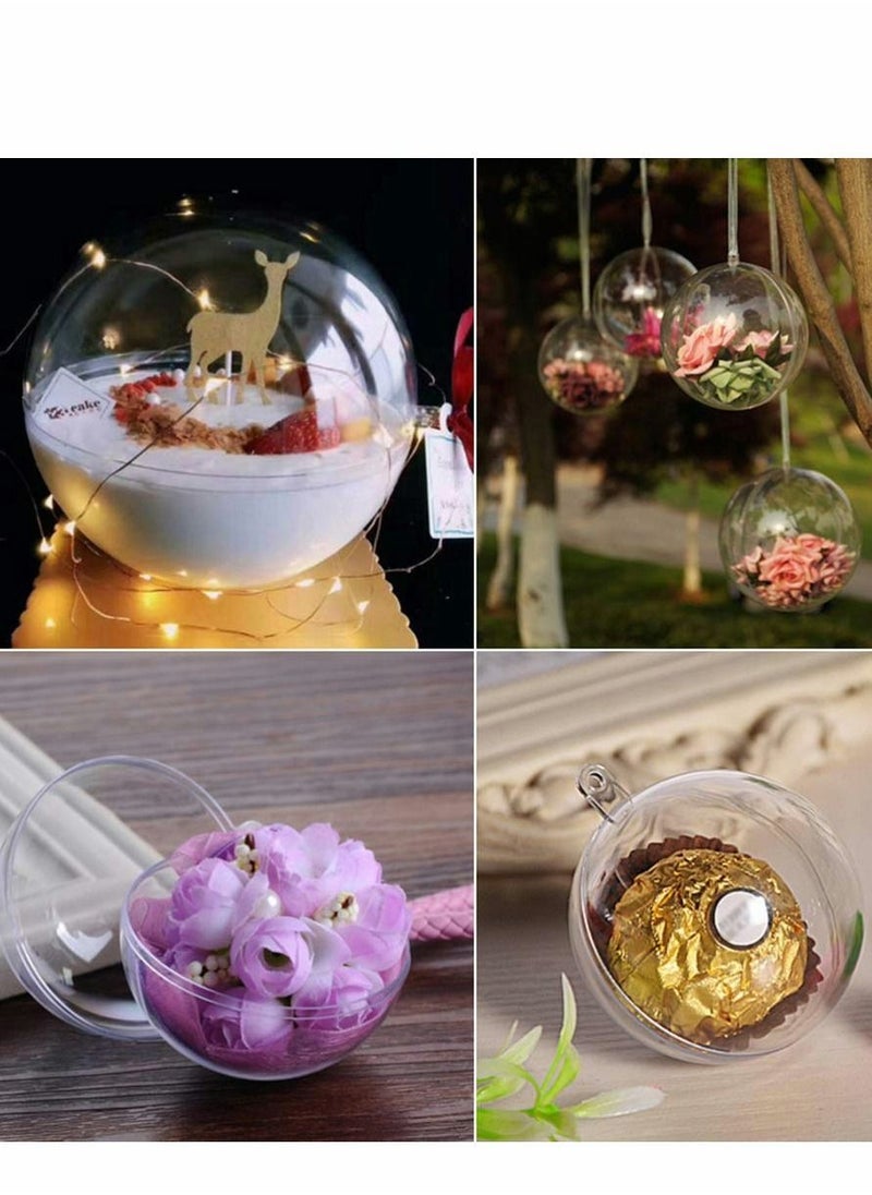 Y&D Baubles Clear Plastic Transparent Fillable Ball Ornaments for Tree Decoration 10Pcs/8cm  - Image 4