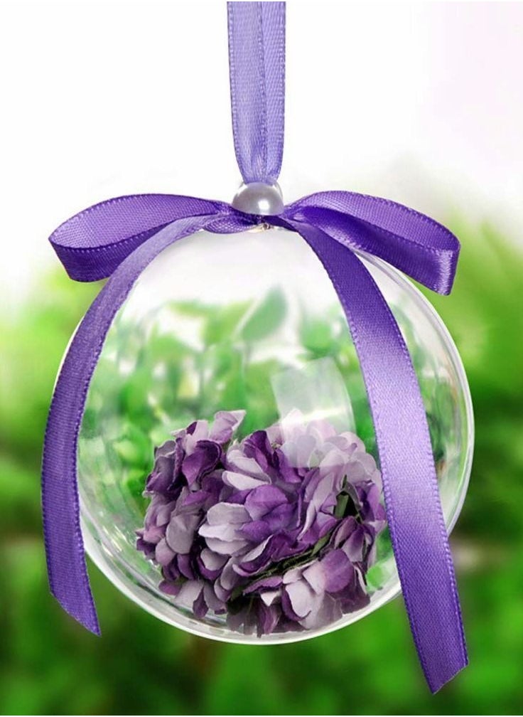 Y&D Baubles Clear Plastic Transparent Fillable Ball Ornaments for Tree Decoration 10Pcs/8cm  - Image 3