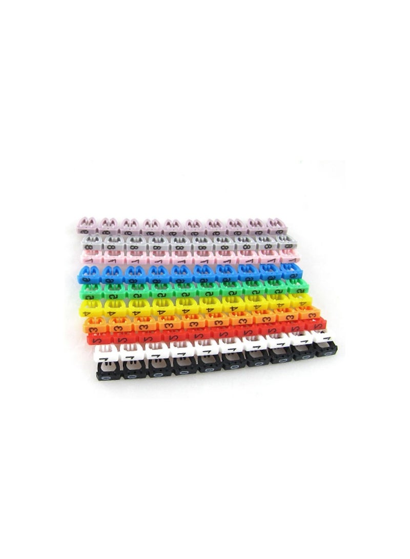 GGOOT Cable Markers Labels Plastic Electric Cable Marker Coded Cord Number 0-9 Assorted Colorful Cord Cable Labels Markers Cable Organizer Tag 10 Pcs - Image 2