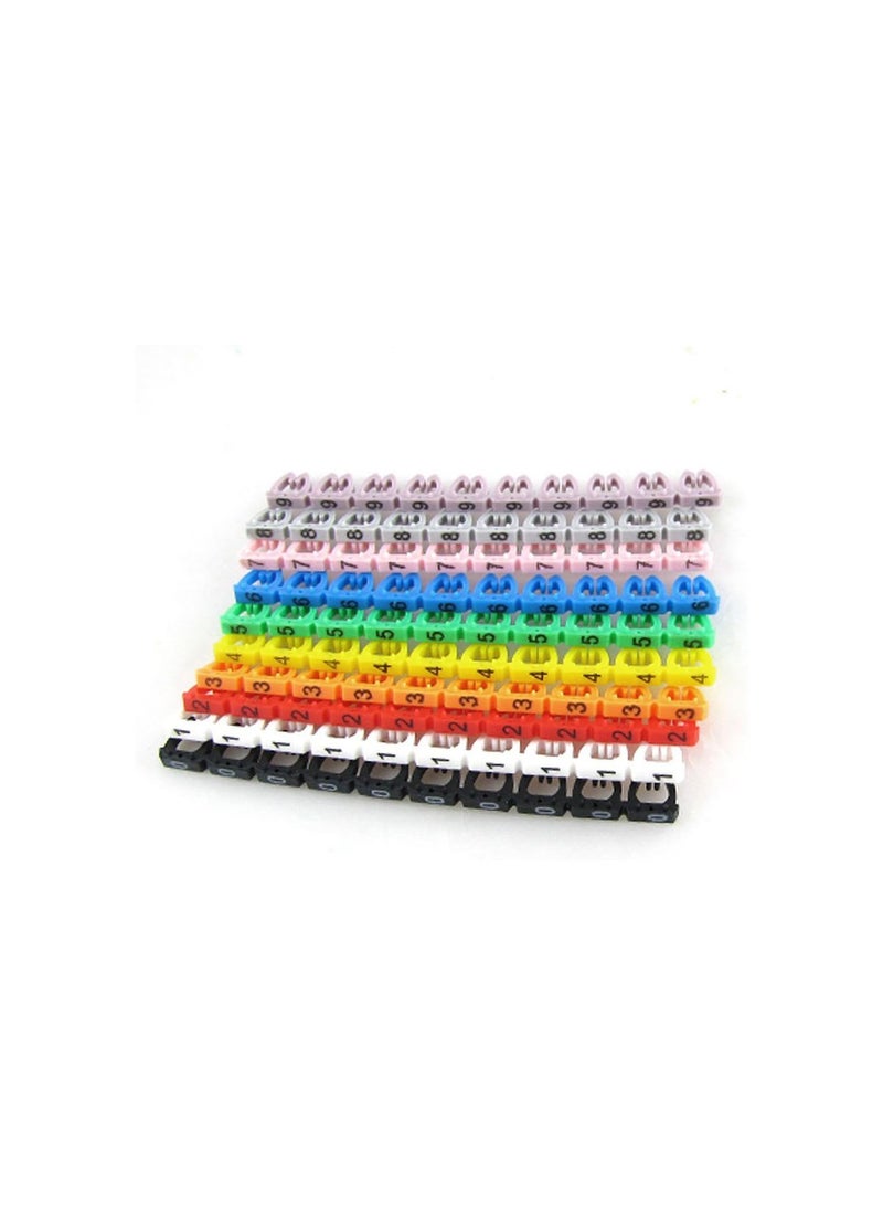 GGOOT Cable Markers Labels Plastic Electric Cable Marker Coded Cord Number 0-9 Assorted Colorful Cord Cable Labels Markers Cable Organizer Tag 10 Pcs - Image 1
