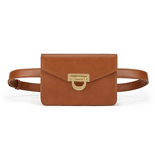ECOSUSI Fanny Pack for Women PU Leather Belt Bag Waist Bag Fashion Waist Pack Pouch Small Purse for Party, Travel, Hiking - Image 1