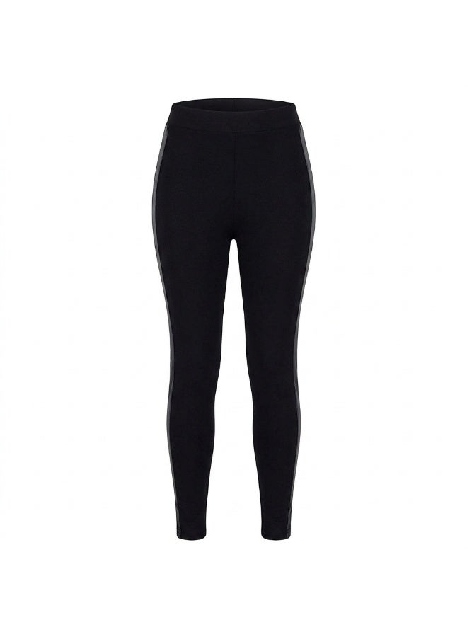 Women's High Waist Sports Leggings Stretch Cotton Lycra Fitness Pants Tummy Control Workout Leggings Breathable Sweat Absorbent Yoga Running Gym Training Activewear Full Length Slim Fit Comfortable Daily Wear -005L - Image 4