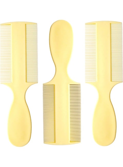 Vakly Fine Tooth Comb [Pack of 3] Double Sided Fine Teeth Baby Comb and Extra Fine Rounded Teeth for Newborn Babies and Infants with Cradle Cap and Adults with Dandruff and Lice