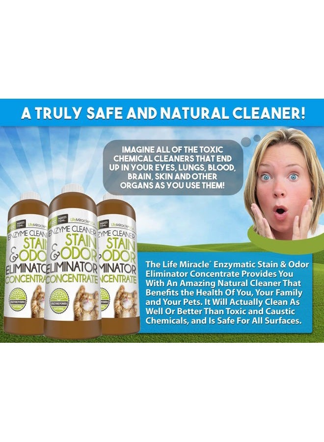 Life Miracle منظف إنزيمي ومزيل روائح الحيوانات الأليفة مركز لتنظيف عميق مزيل بقع إنزيمي لبول الكلاب والقطط (128 أونصة) - Image 3