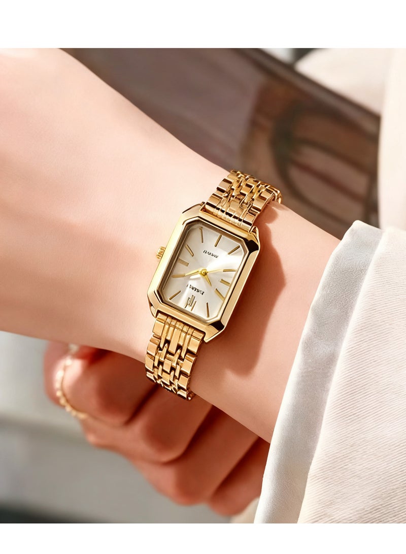 XIMILI Women's Fashion Quartz Watch, Analog Classic Quartz Wristwatch,  High Precision Quartz Quartz Stainless Steel Watch, Gold - Image 4