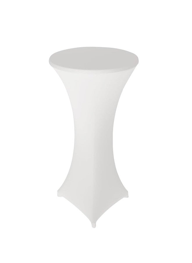 Yahpetes Chair Cover 1 Pcs Table Chair Cover Cocktail Tablecloth Round Spandex Lycra Stretch Cover Tablecloth for Bar, Wedding, Cocktail (White, 24"X43") - Image 1