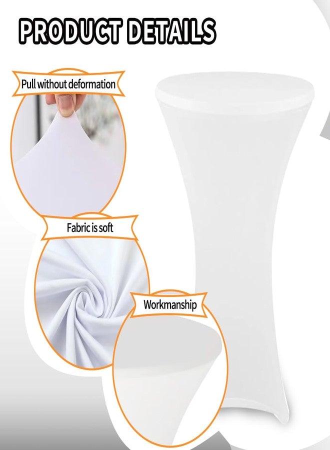 Yahpetes Chair Cover 1 Pcs Table Chair Cover Cocktail Tablecloth Round Spandex Lycra Stretch Cover Tablecloth for Bar, Wedding, Cocktail (White, 24"X43") - Image 4
