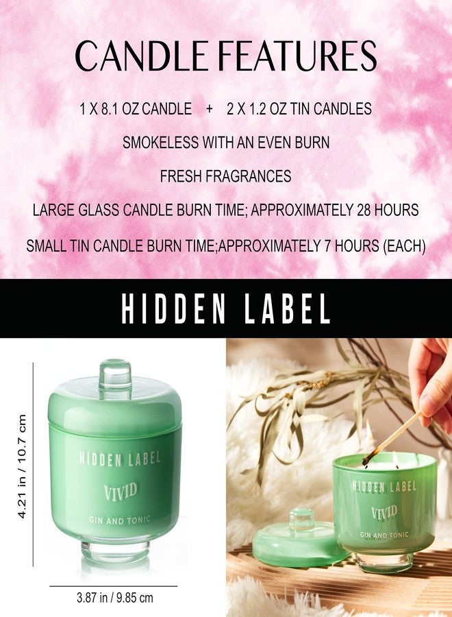 Hidden Label شمعة معطرة برائحة الجن والتونيك، شموع صويا منزلية، فتيلان، 8.1 أونصة، شموع طبيعية غير سامة، تدوم 30 ساعة، شمعة علاج عطري للنساء والرجال، هدية مثالية لديكور المنزل في فصل الخريف - Image 5