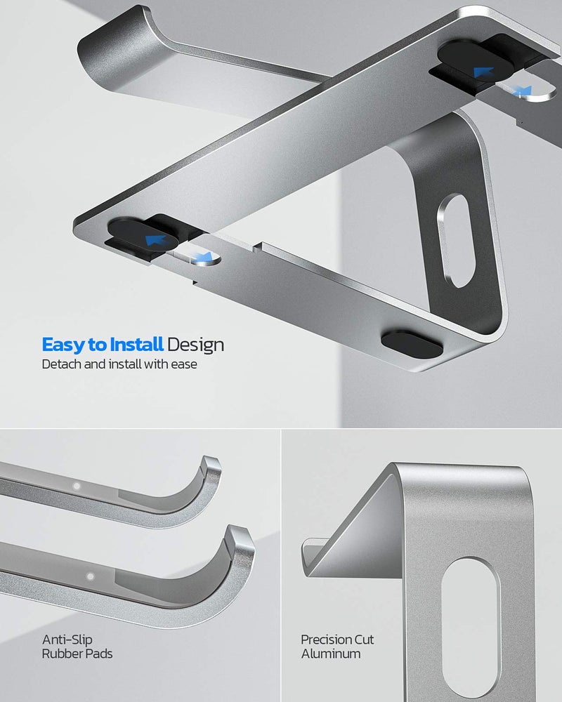 Nulaxy Laptop Stand, Ergonomic Aluminum Laptop Computer Stand, Detachable Laptop Riser Notebook Holder Stand Compatible with MacBook Air Pro, Dell XPS, HP, Lenovo More 10-15.6â€ Laptops - Image 5