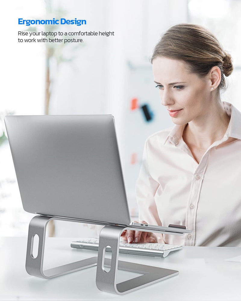 Nulaxy Laptop Stand, Ergonomic Aluminum Laptop Computer Stand, Detachable Laptop Riser Notebook Holder Stand Compatible with MacBook Air Pro, Dell XPS, HP, Lenovo More 10-15.6â€ Laptops - Image 2