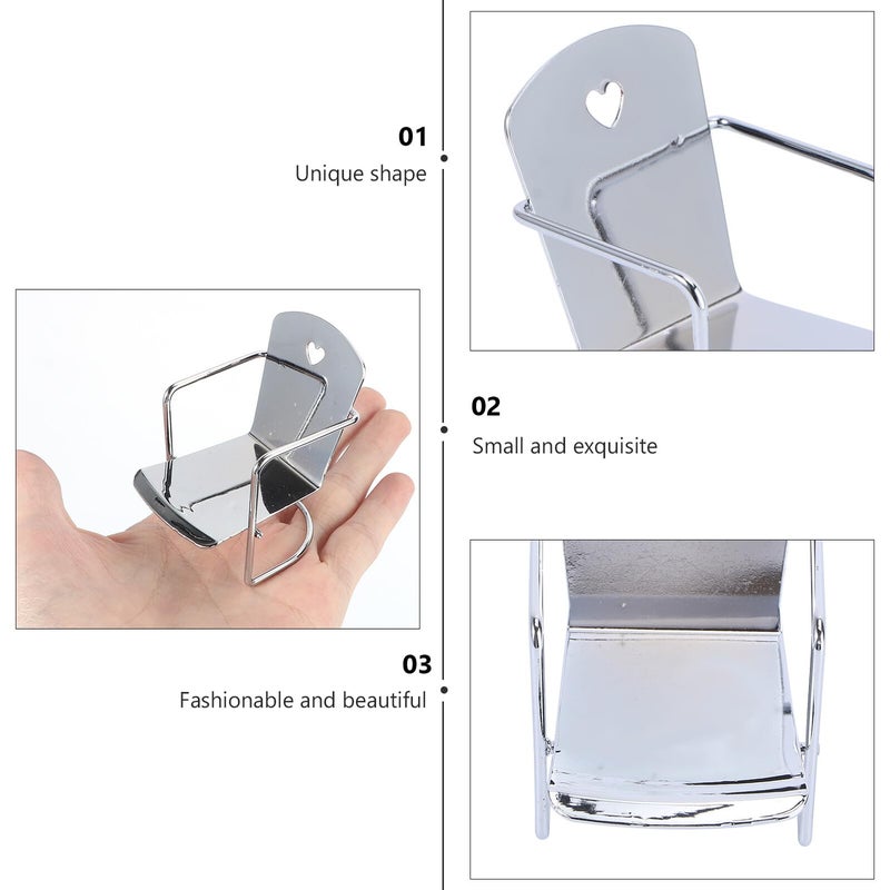 Mini Iron Chair Dollhouse Furniture Accessories Small Scale Decoration For Home Display - Image 4