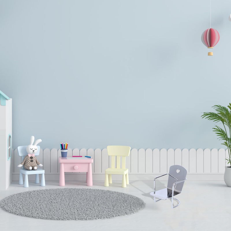Mini Iron Chair Dollhouse Furniture Accessories Small Scale Decoration For Home Display - Image 5