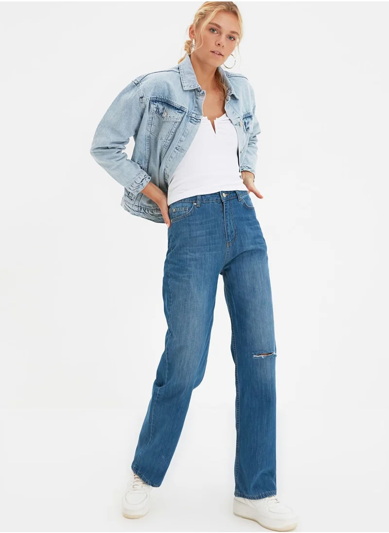 trendyol High Waist Straight Jeans