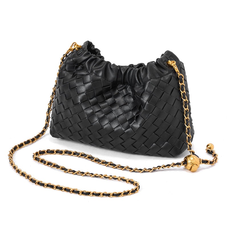 MELOLILA Mini Woven Purse Dumpling Bag Woven Crossbody Bag Evening Purse for Women - Image 1