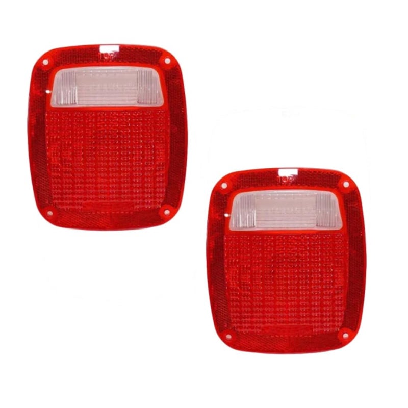 Solo For Jeep Wrangler 19872006 TJ Pair of Tail Light Lens Cover with Gaskets and Screws Driver and Passenger Side CH2808106