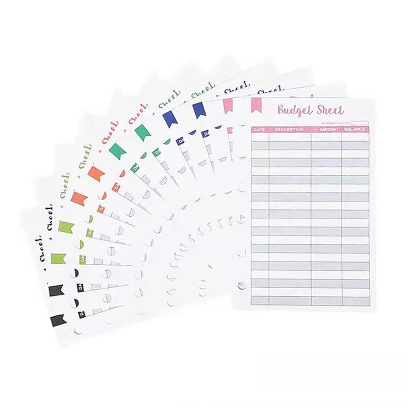 eleger Budget Sheets for A7 Binder, 96 Pcs Budget Tracker Inserts for A7 Planner, 6-hole Budget Refill Pages for Budgeting - Image 1