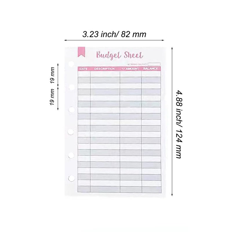 eleger Budget Sheets for A7 Binder, 96 Pcs Budget Tracker Inserts for A7 Planner, 6-hole Budget Refill Pages for Budgeting - Image 2