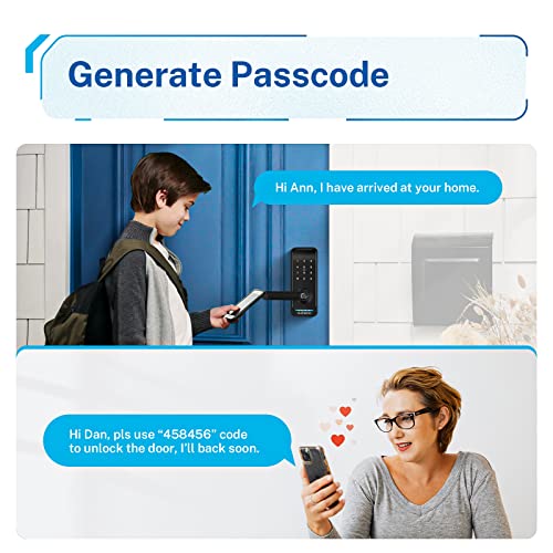 KUCACCI Keyless Entry Smart Lock with Handle: Kucacci Smart Door Lock with Keypad - Digital Fingerprint Lock with Keypad -APP Control for Exterior Door- Easy Retrofit Knob Deadbolt Lever - Image 5