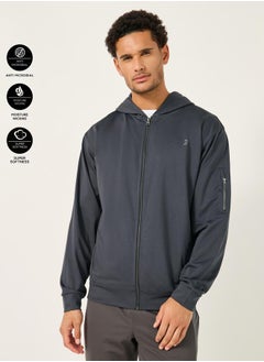 Styli Hooded Training Jacket with Sleeve Zipper Detail  - Image 1