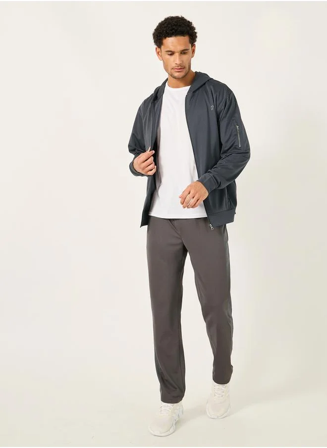 ستايلي Hooded Training Jacket with Sleeve Zipper Detail