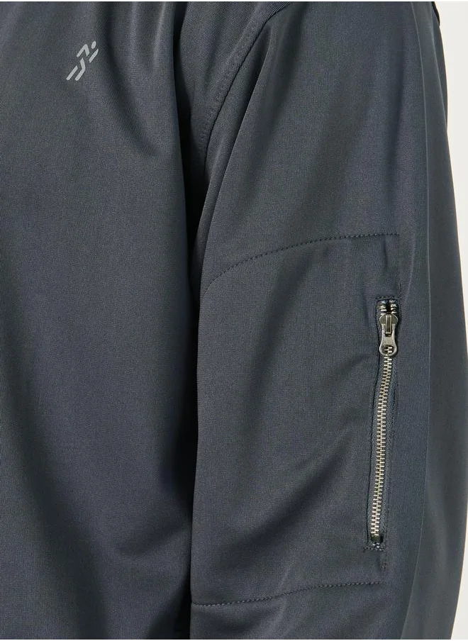 ستايلي Hooded Training Jacket with Sleeve Zipper Detail