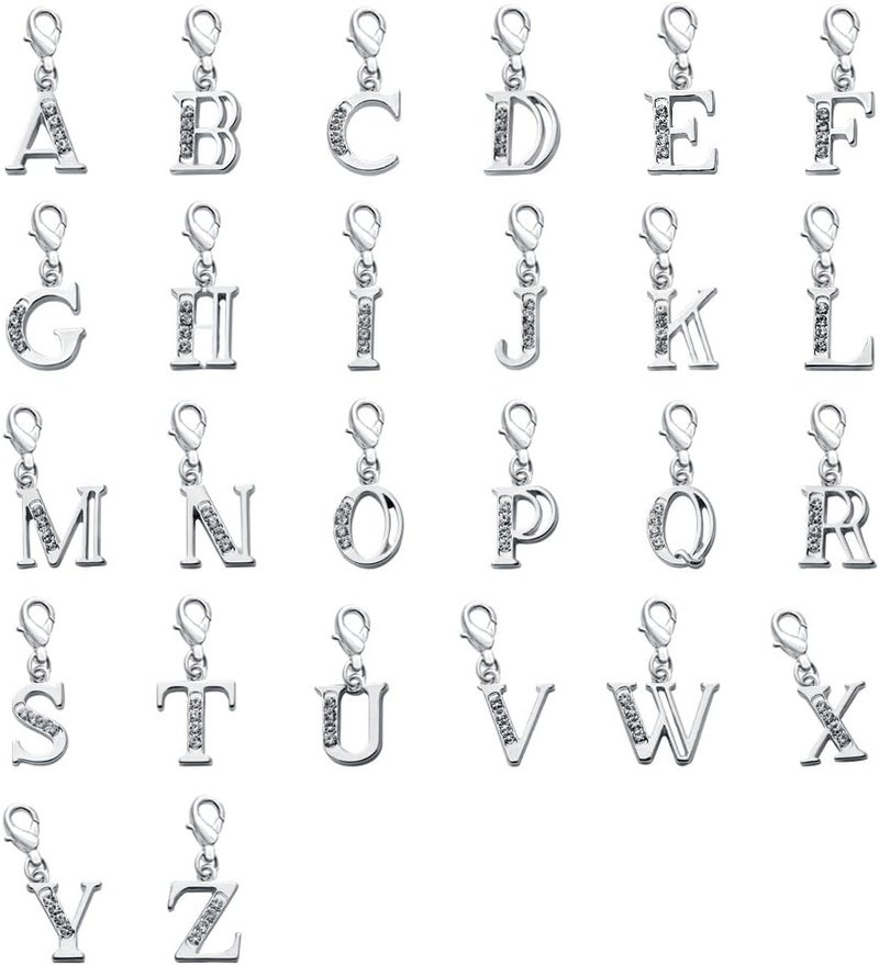 SENFAI 26 Alphabet English Letters Crystal First Initial Name Charms for Bracelet,Necklace,Zipper Puller - Image 1