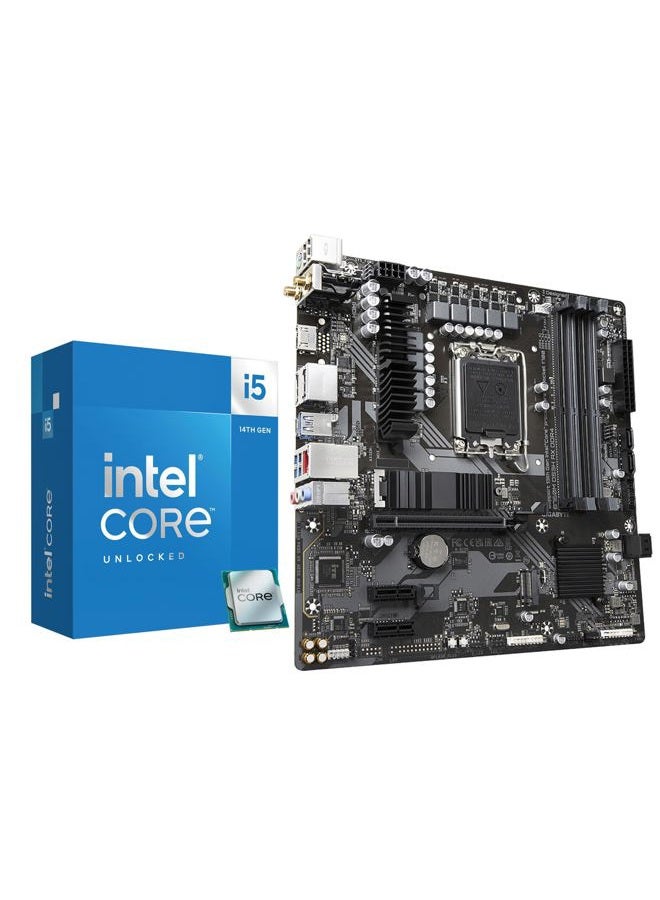 MICRO CENTER CPU Motherboard Combo - 14600K 14(6P+8E) Cores up to 5.3 GHz Unlocked Desktop Processor with GIGABYTE B760M DS3H AX DDR4 lga1700 Micro ATX Motherboard - Image 1