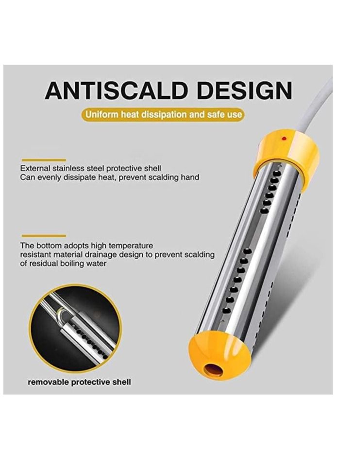 1500W Immersion Water Heater Portable Electric Water Heater with Stainless Steel Guard - Image 5