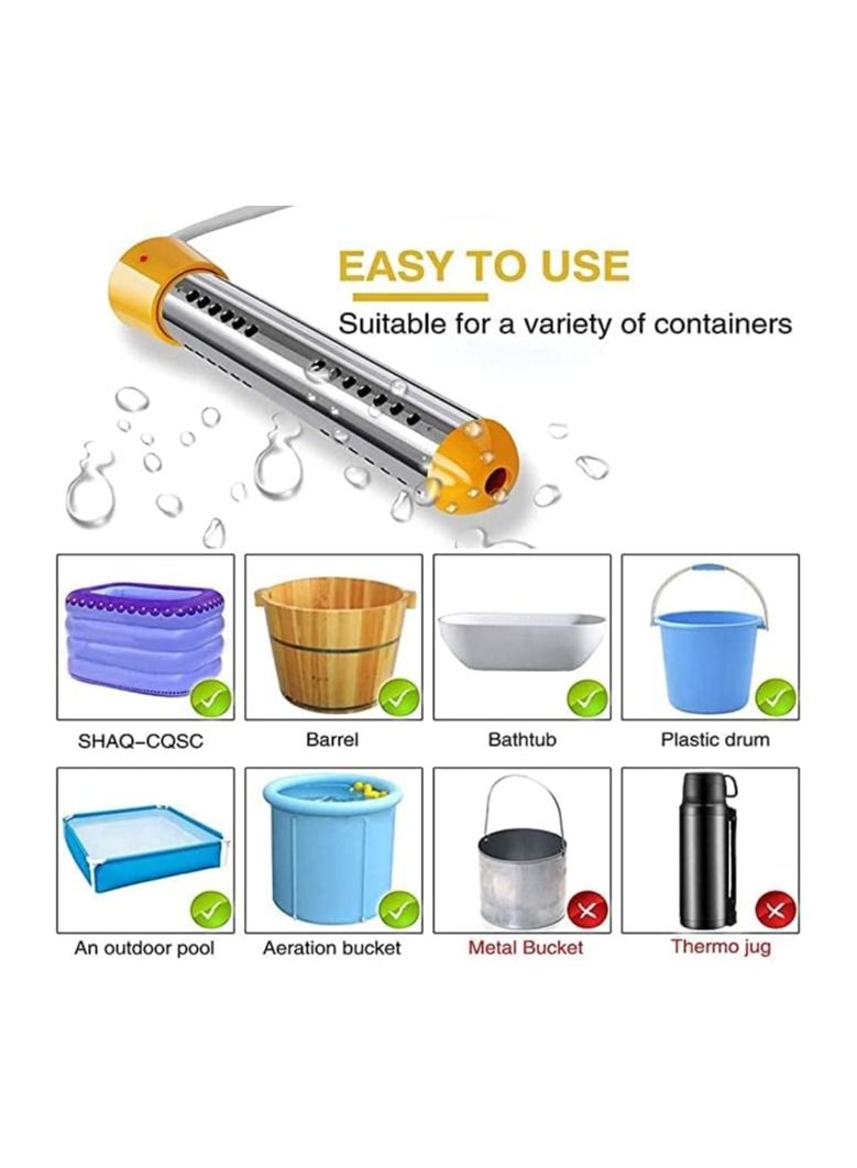 1500W Immersion Water Heater Portable Electric Water Heater with Stainless Steel Guard - Image 3