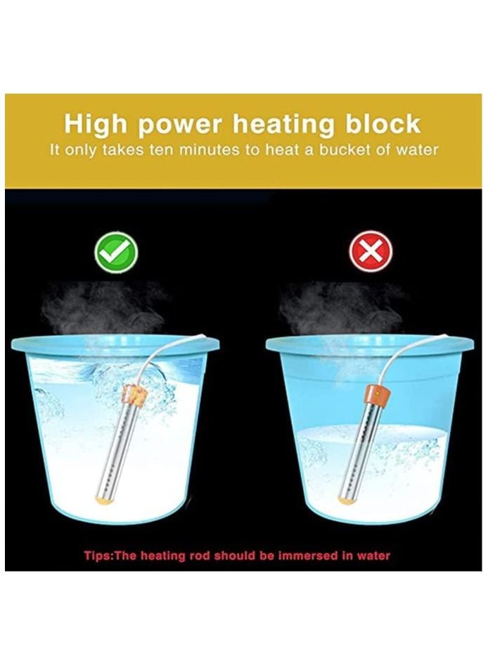 1500W Immersion Water Heater Portable Electric Water Heater with Stainless Steel Guard - Image 2