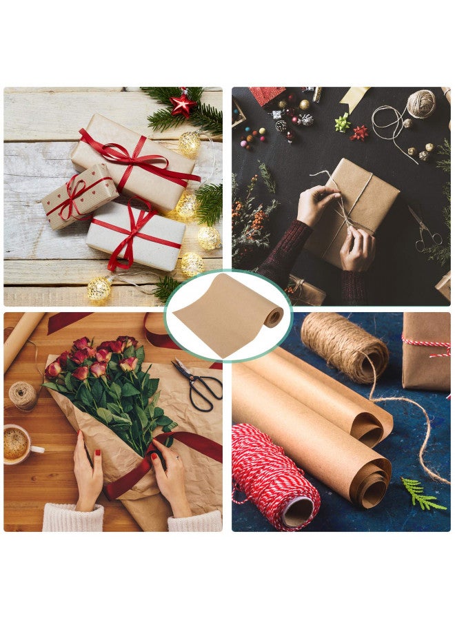 Bransio Brown Kraft Paper Roll - 12 inch x 100 Feet (30M)- Natural Recycled Paper Perfect for Crafts, Art, Small Gift Wrapping,Parcel Shipping ect, 100% Recycled Material - Image 3