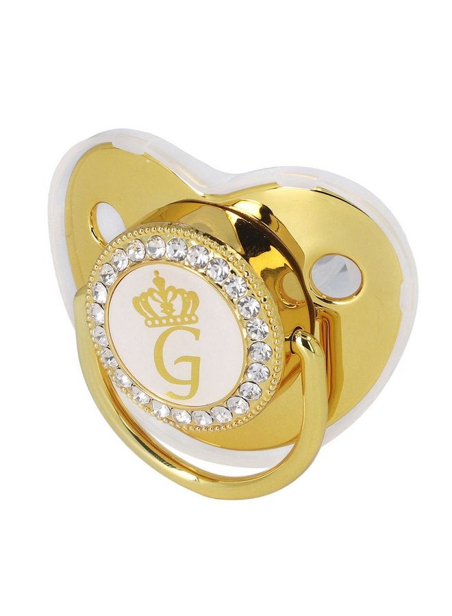GLOGLOW Gold Letter Pacifier Infant Pacifier Home Travel Fashion Portable Silic Alloy G - Image 1