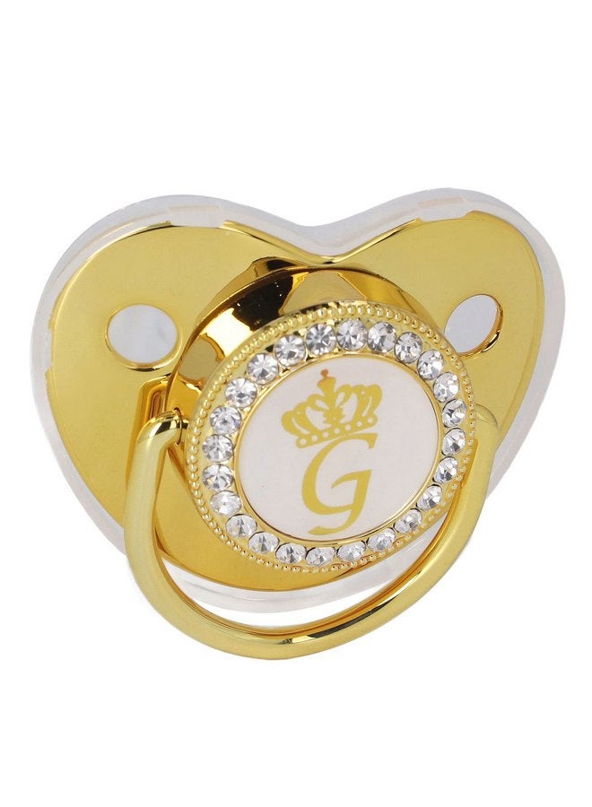 GLOGLOW Gold Letter Pacifier Infant Pacifier Home Travel Fashion Portable Silic Alloy G - Image 4