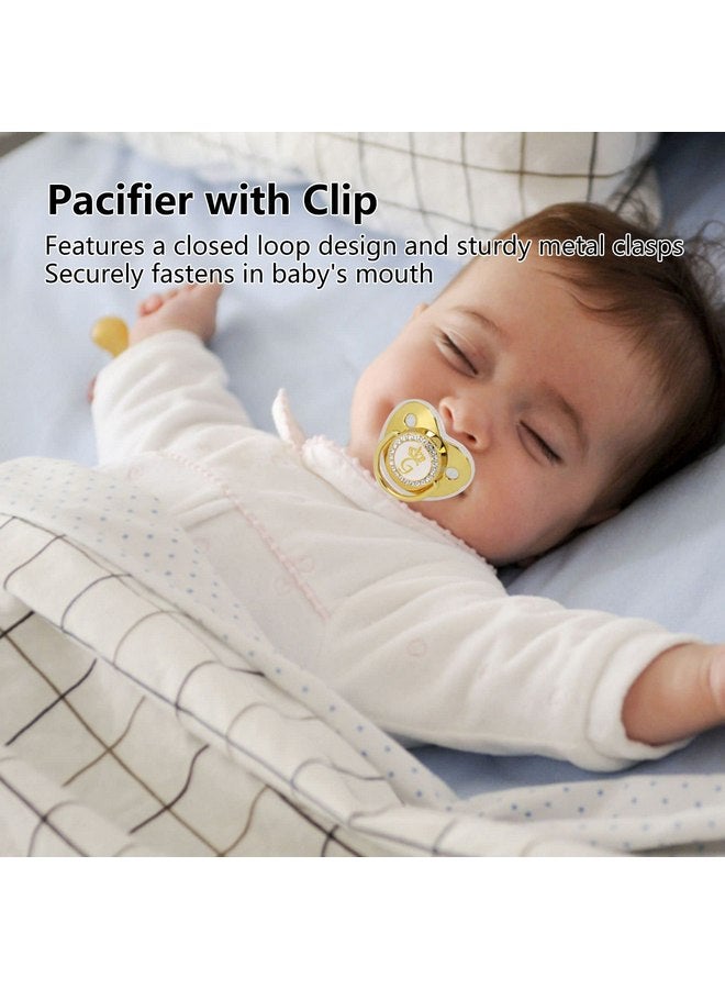 GLOGLOW Gold Letter Pacifier Infant Pacifier Home Travel Fashion Portable Silic Alloy G - Image 3