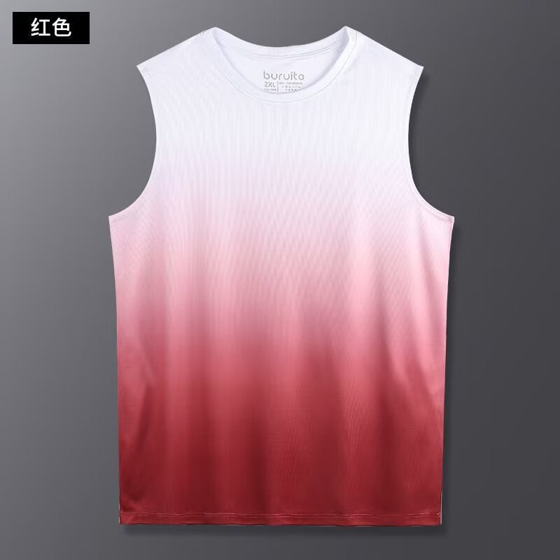 2025 Fitness Clothes Mens Marathon Vest Single-Piece Summer Running Track and Field Training Sports Quick-Dry Competition Equipment Dan b07 red 