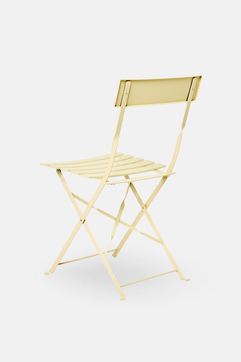 Muy Mucho Folded Metal Chair, Beige  - Image 3