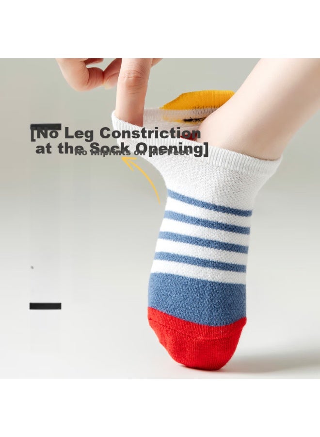 Cotton Thirteen Children's Socks Breathable Boys' Boat Socks Baby Mesh Short Socks 8 Pairs For Summer - Image 2