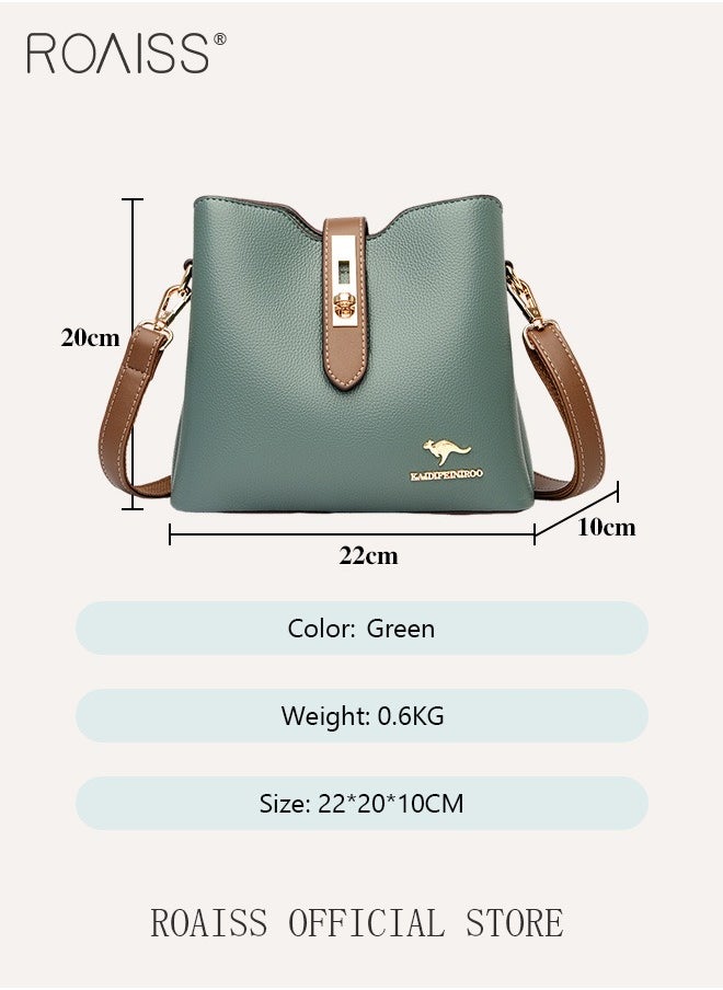 roaiss Leather Women Shoulder Bag Women's Handbag Elegant Patent Leather Bag Waterproof Handbag Shoulder Bag Women Large Capacity Bag  - Image 3