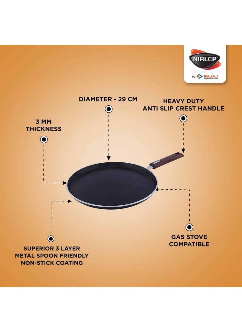 NIRLEP Nirlep by Bajaj Electricals Selec J Class 29 Cm Non Stick Flat Tawa 4 mm Maroon  - Image 4