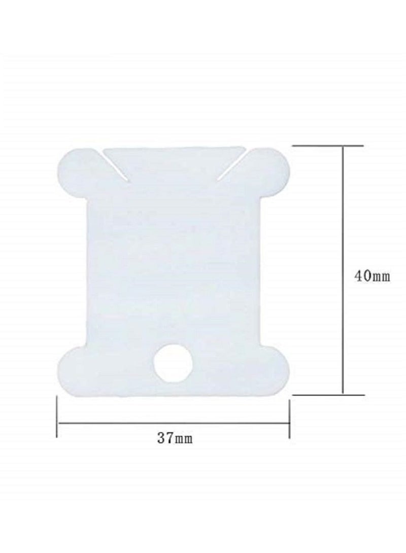 KASTWAVE 300pcs Plastic Floss Bobbins Cross Stitch Embroidery Cotton Thread for Craft DIY Embroidery Sewing Thread Storage Embroidery Thread Cards Cross Stitch Bobbin White - Image 5