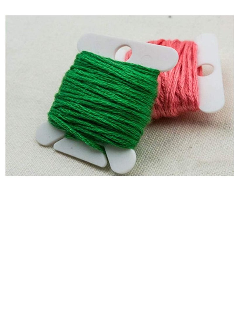 KASTWAVE 300pcs Plastic Floss Bobbins Cross Stitch Embroidery Cotton Thread for Craft DIY Embroidery Sewing Thread Storage Embroidery Thread Cards Cross Stitch Bobbin White - Image 2