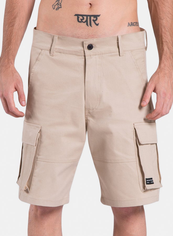 North Africans BEIGE CARGO SHORTS - Image 4