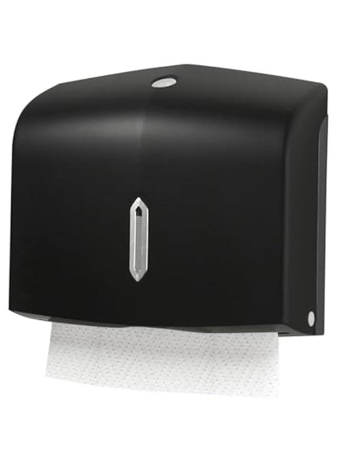HOOKOR Tissue Box Holder Wall-mounted Bathroom Tissue Dispenser for Multifold Paper Towels Waterproof Toilet Paper Tissue Dispenser Holder for Hotel Food Service. (Black)  - Image 1